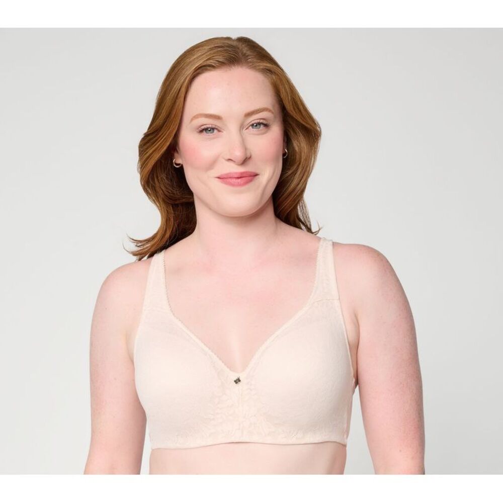 Breezies Women's Bra Sz 40DDD Whisper Lace Underwire Contour DARK BEIGE